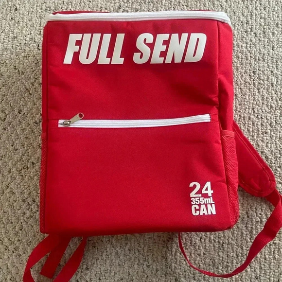 Full Send Red Cooler Backpack - Picture 2 of 11